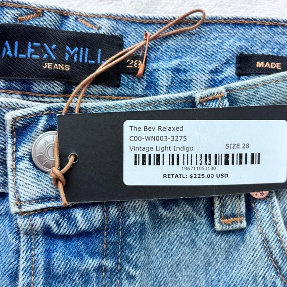 ALEX MILL The Bev Relaxed Straight Leg Button Fly Jean--28 - Picture 7 of 16